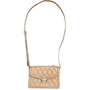 Vera Bradley Quilted Genuine Leather Crossbody Purse Gold Hardware